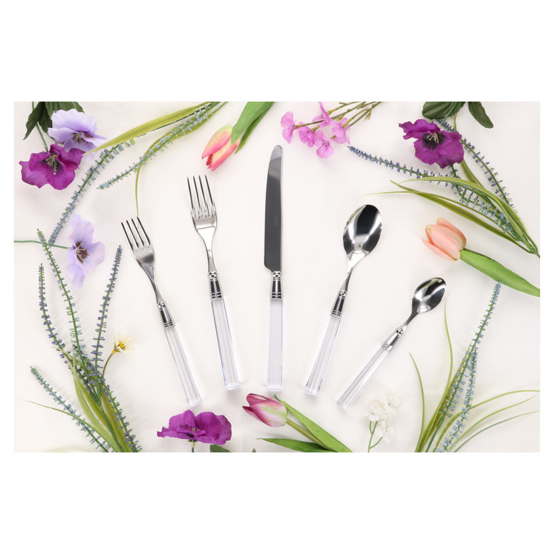 BIA Cordon Bleu Doric 5 Piece 18/10 Stainless Steel Flatware Set, Service for 1