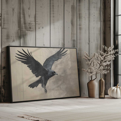 Impression de majestueux corbeau en mouvement