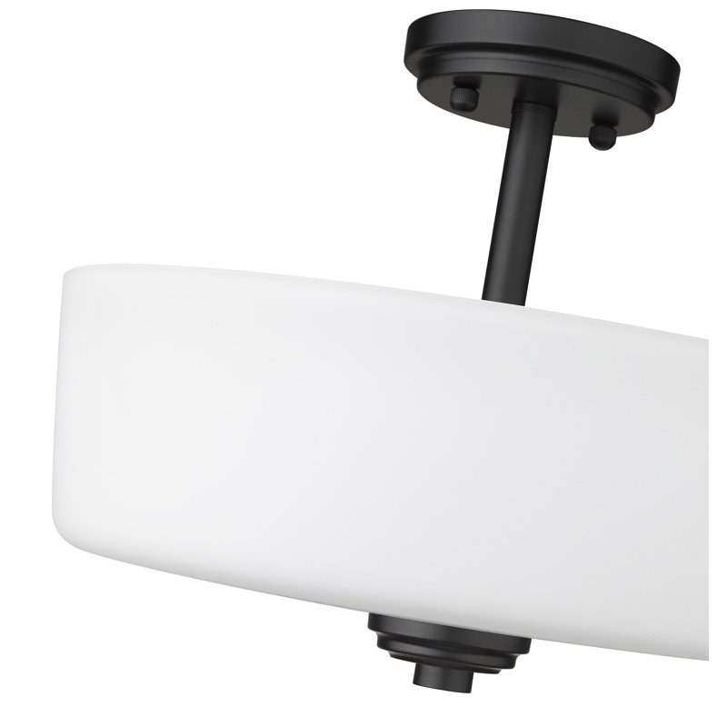 Pitman Semi Flush Mount, Matte Black