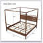 Solid Wood Canopy Bed Frame Four Posters Bed No Box Spring Needed-612786839