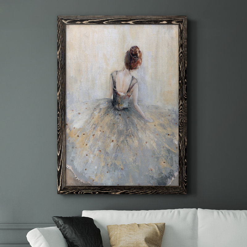 Beautiful Contemplation - Peinture sur toile encadrée, H 37,5 po x l 27,5 po x P 1,5 po, Cadre noir
