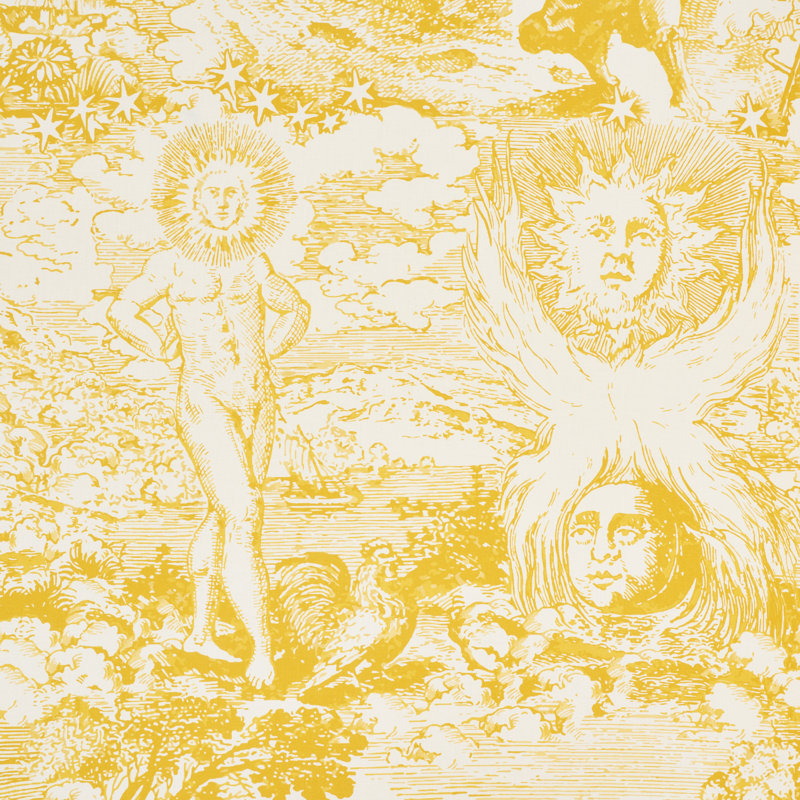 Schumacher x Johnson Hartig Modern Toile Fabric, Yellow