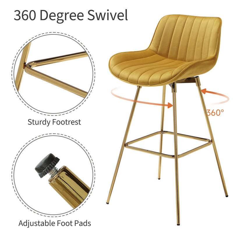 Abingdon 73.5Cm Swivel Bar Stool, Yellow
