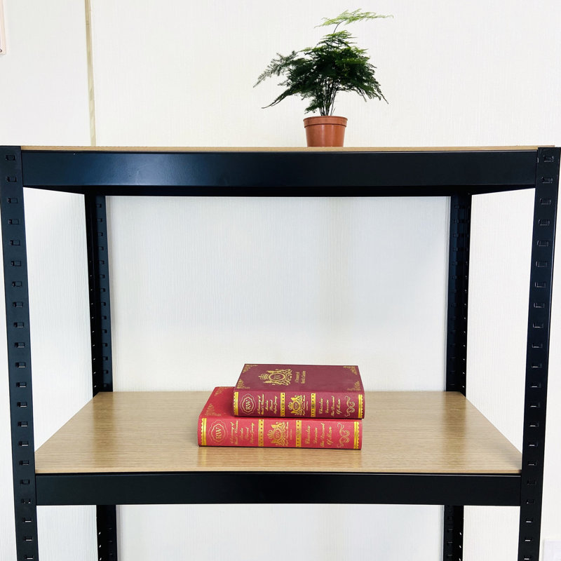 Étagère de garage à 4 niveaux en métal, robuste et réglable pour entrepôt de garde-manger, 23,6 po x 15,7 po x 47,2 po, tablette de rangement noire et durable, support utilitaire