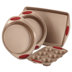 Latte Brown with Cranberry Red Handles