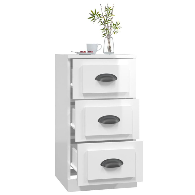 Howells 36 Cm Wide 3 Drawer Sideboard, High Gloss White