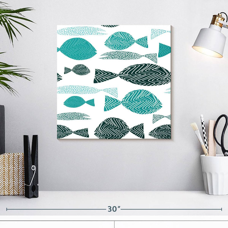 Brampt Abstract Fish School, 16" H x 16" W