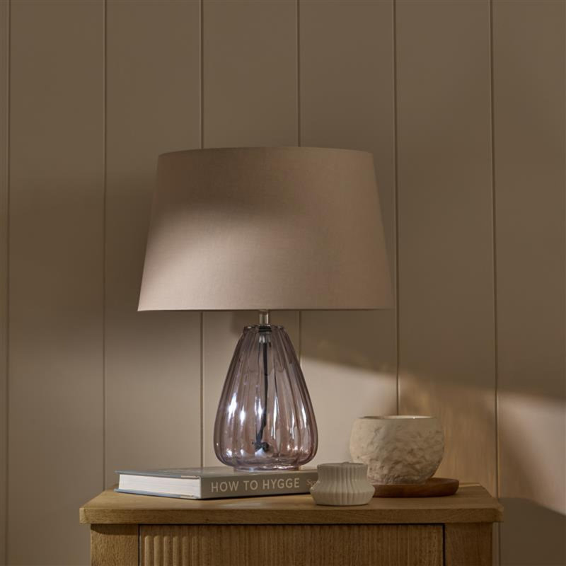 Glass Lamp, Taupe, Yes