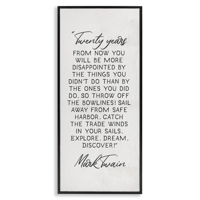 «Twenty Years Twain Literary», estampe numérique par Daphne Polselli, H 24 po x l 10 po, Giclée encadrée noir minuit