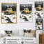Jaune et brun, camionnette rétro - art mural rétro sur toile-398449296-398449297