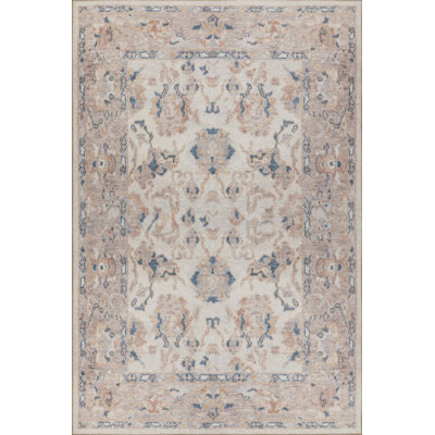 Tapis en chenille tissé à motif rétro Lucien