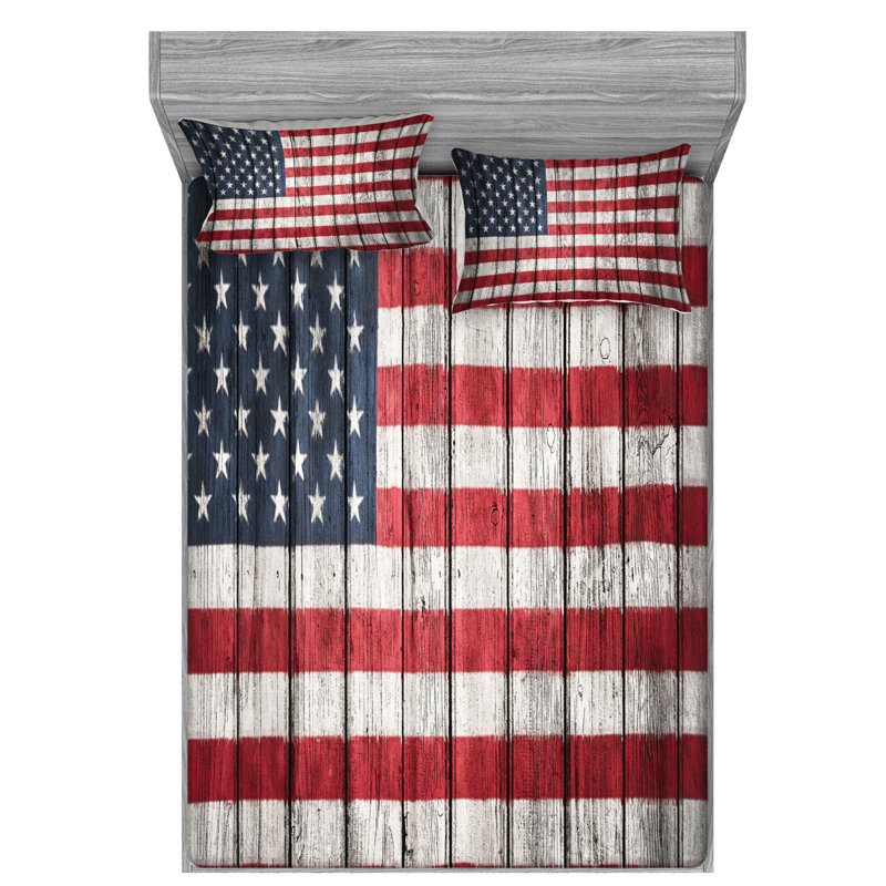 Microfiber Striped Sheet Set, Queen Sheet Set with Fitted Sheet