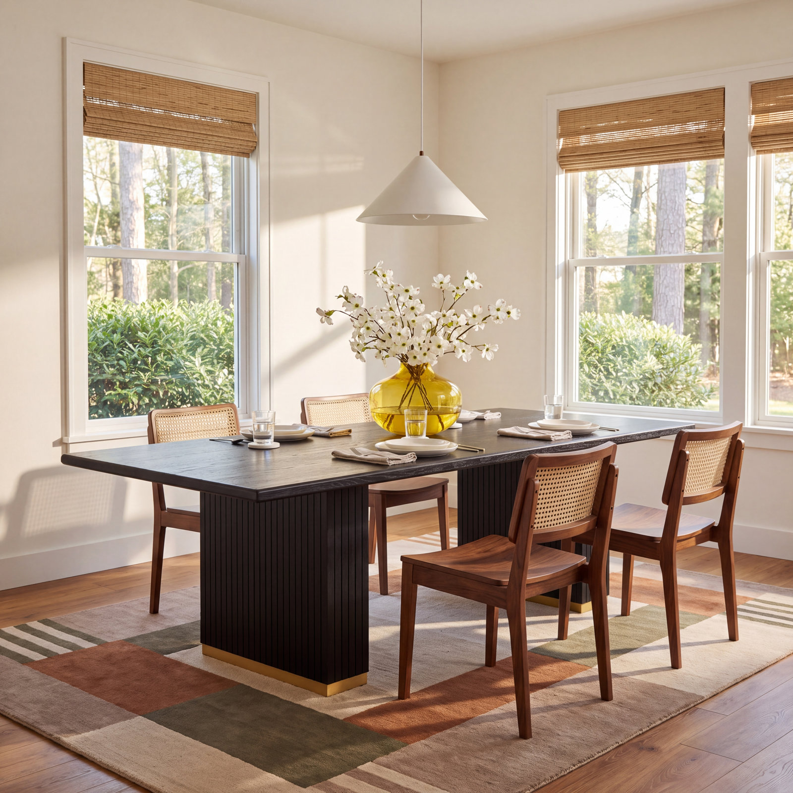 Scribe Oak Dining Table, Black