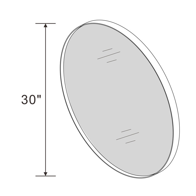 Miroir mural Annil, H 36 po x l 36 po, Noir classique