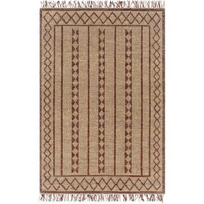 Tapis brun clair / brun foncé / gris anthracite tissé à plat à la main Salvo