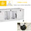 Plateau ouvert en bois gris avec cloison et portes accessibles