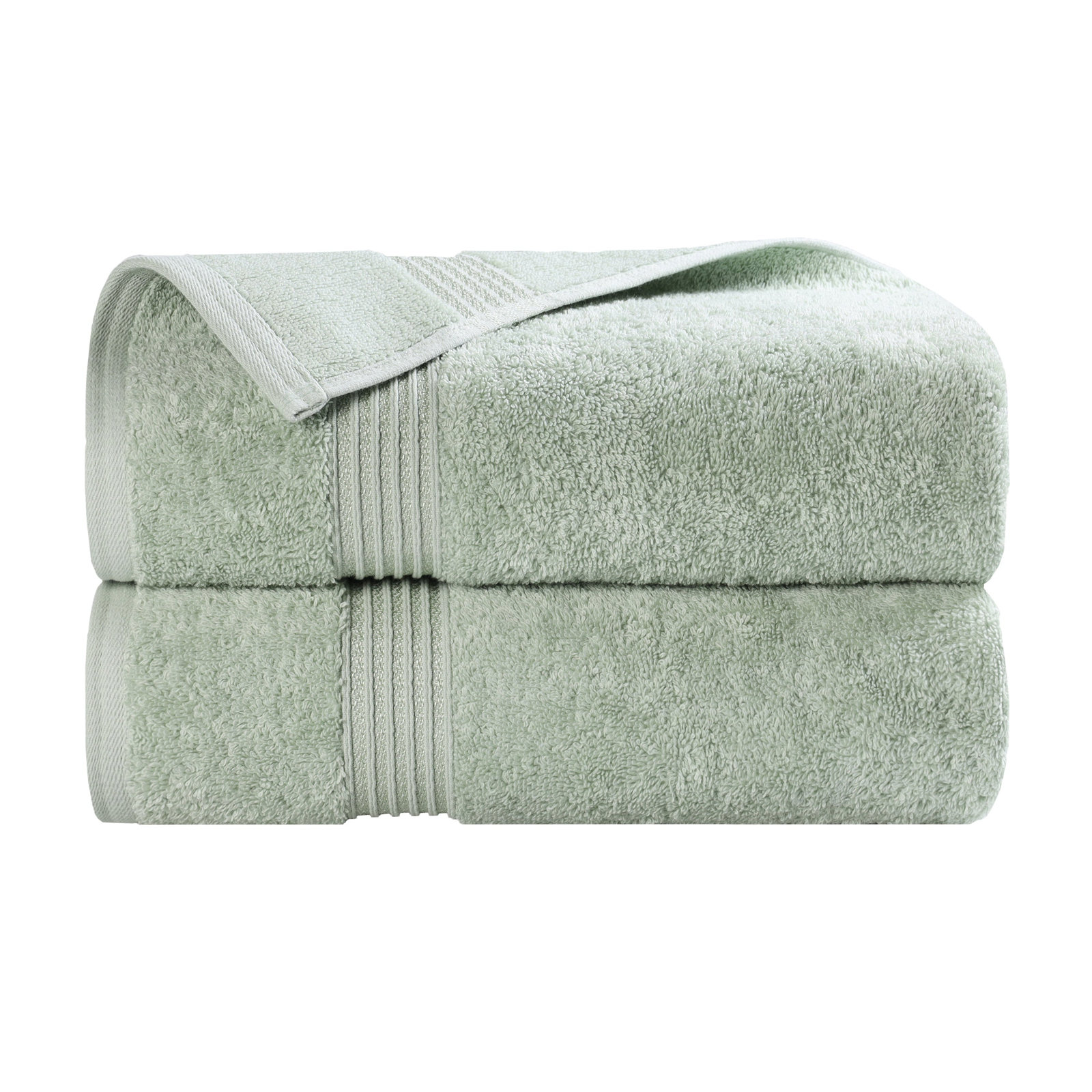 Oleg Egyptian Cotton Bath Sheet Set, Sage, Bath Towels - 2 Pack