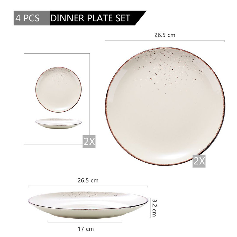 26.5cm Porcelain China Dinner Plate, Cream