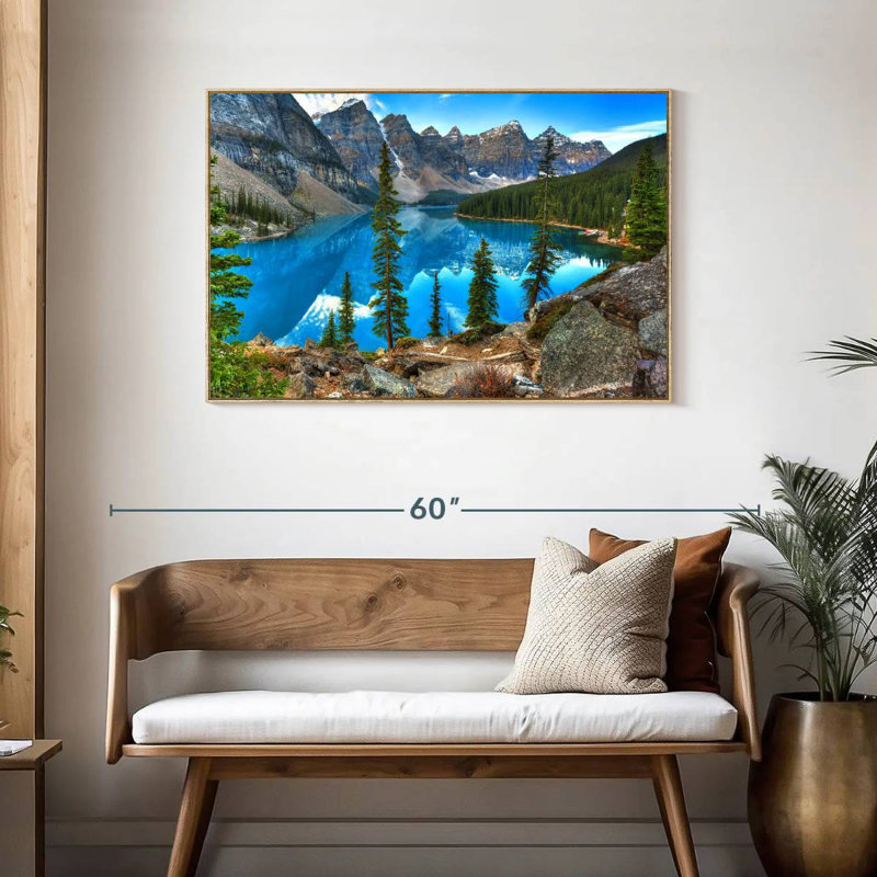 Moraine à Banff, Cadre flottant en bois naturel, 43 po x 29 po