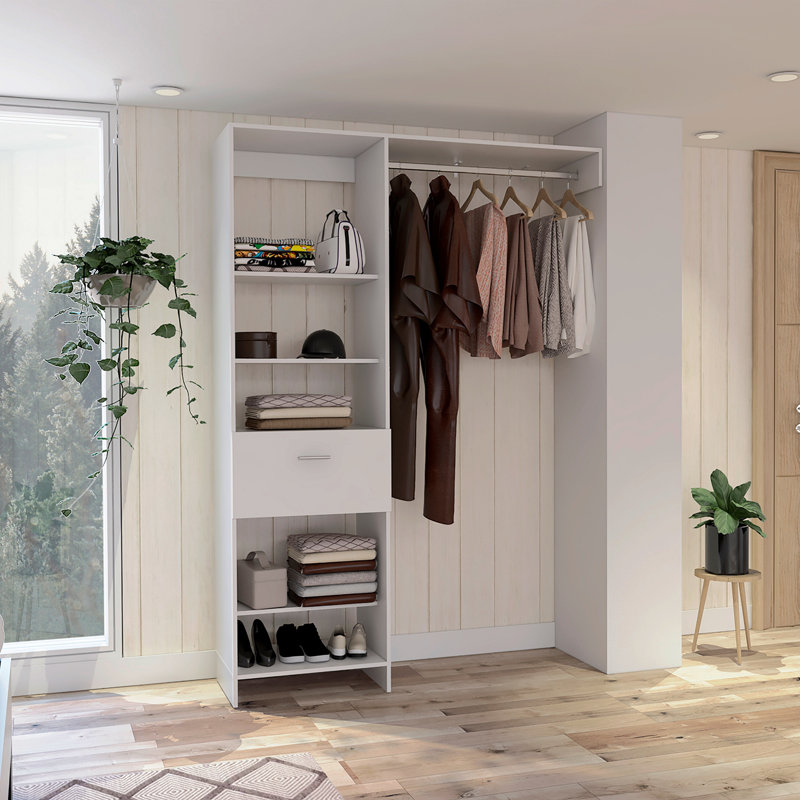 Lenox 1-Drawer 4-Shelf Closet System White