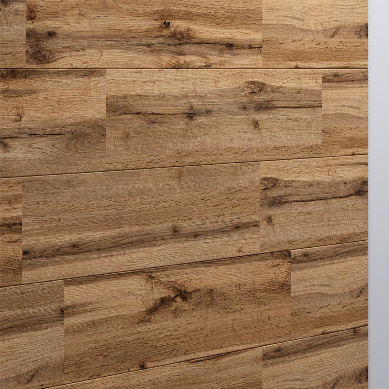Panneaux muraux en bois récupéré de 6,7 po x 26,8 po Falkirk Stirling (paquet de 9), Brun