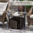  Outdoor Side Table w/ 1.93''Umbrella Hole Patio Umbrella Stand w/ 2 Sand Bags