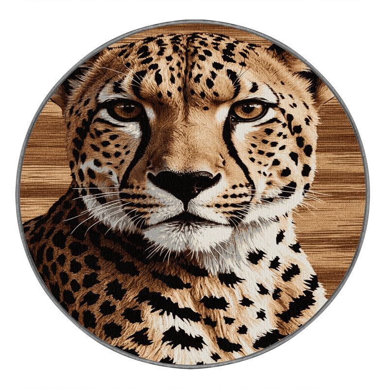  Tapis lavable guépard des grands chats du Kenya, Rond 7 pi