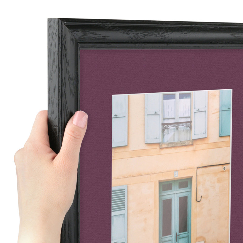 Wood Matte Picture Frame with Mat, Ruby