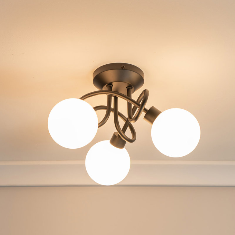 Cojocar Plastic Semi Flush Mount, Black, No