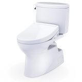TOTO® WASHLET+® Vespin® II Two-Piece Elongated 1.28 GPF Toilet and WASHLET+® S5 Bidet Seat, Cotton White - MW4743446CEFG#01