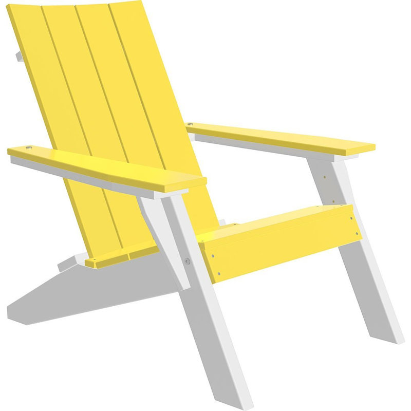 Giraud Foldable Outdoor Adirondack Chair, Yellow/White