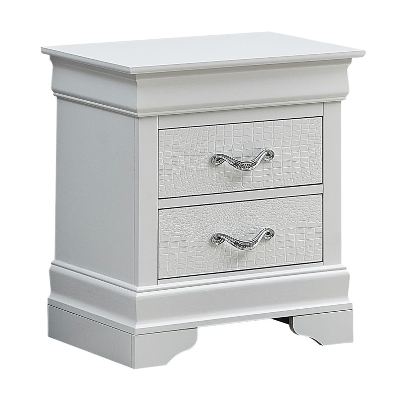 Élégante table de chevet champagne argentée, Argent argent