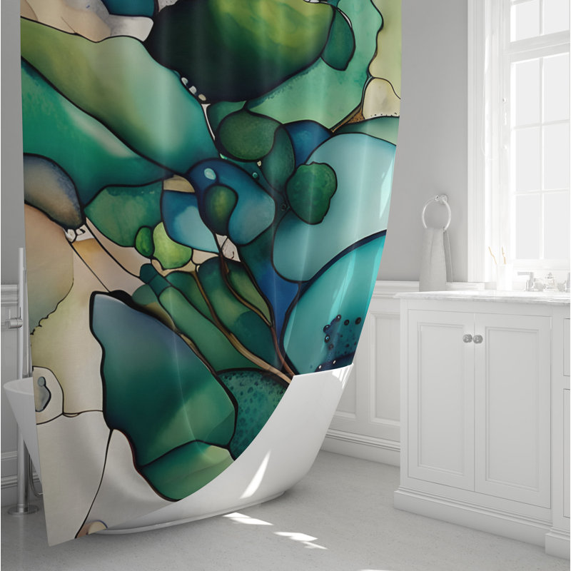 Hild Abstract Shower Curtain, 83" H x 70" W