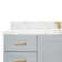 Freitas 60'' Solid Wood Single Bathroom Vanity with 1.5'' Carrara Marble Top, Rectangular Sink