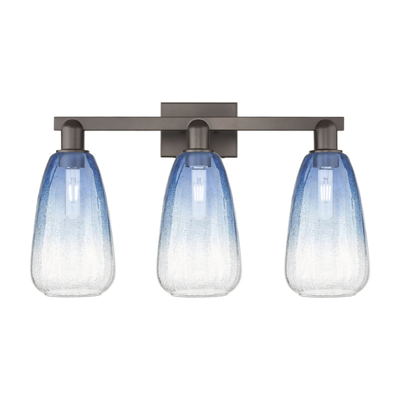Brookhaven Almond 3 - Light Vanity Light, Bleu / laiton antique