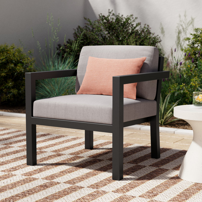 Vivant Patio Chair with Sunbrella® Cushions, Cast Silver Sunbrella®, Slate