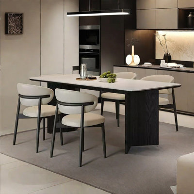 Italian minimalist sintered stone dining table