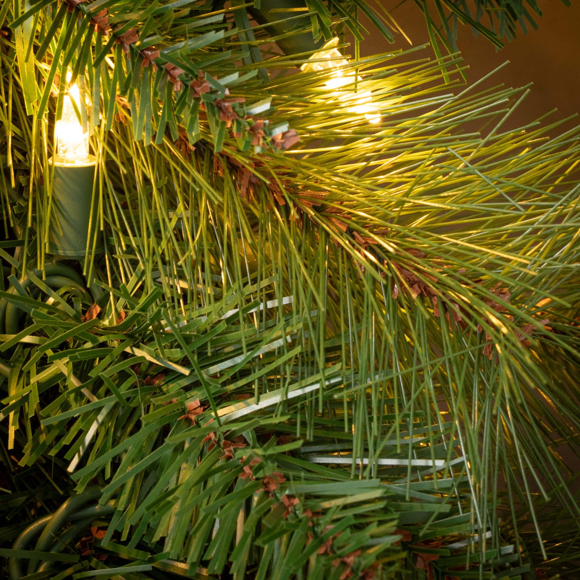 9 ft. Artificial Lit UV Safe Pine Wreath, Green