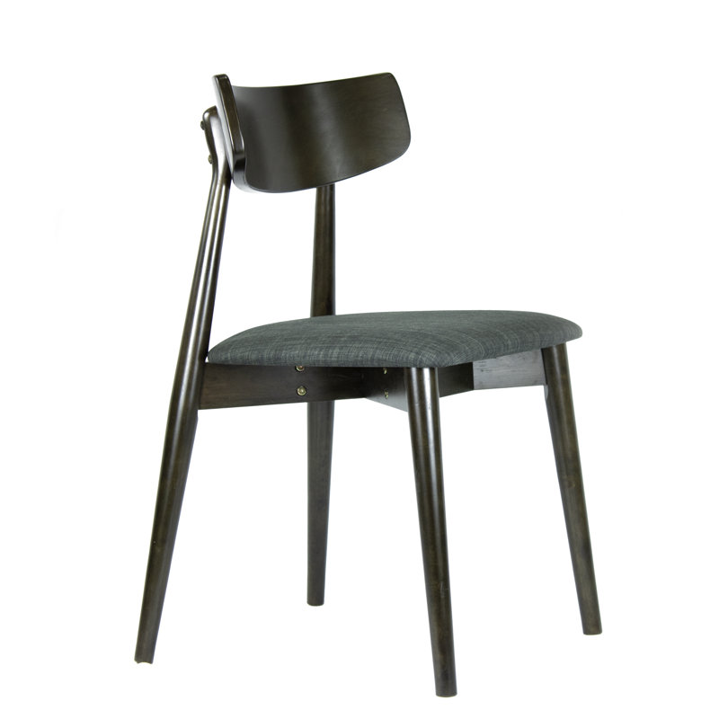 Chaise de salle à manger à dossier plein en tissu Kajuan (ensemble de 2), Gris foncé, Gris foncé