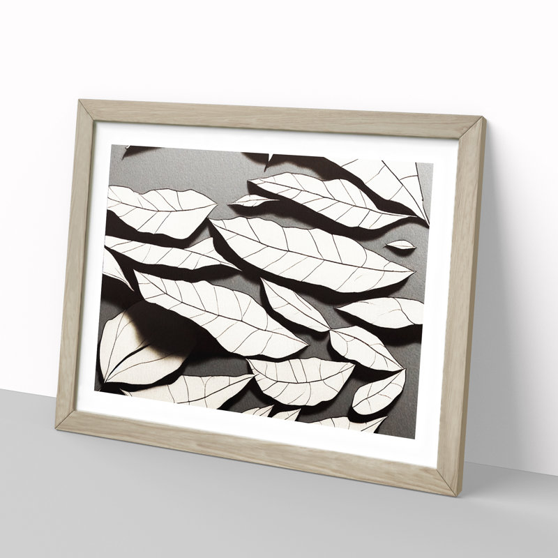 Flawless Leaf - Single Picture Frame Print, 46cm H x 64cm W x 2cm D, Oak