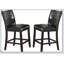 Ensemble de salle à manger à hauteur de comptoir contemporain 6 pièces avec table en faux marbre, rangement et sièges capitonnés en similicuir noir