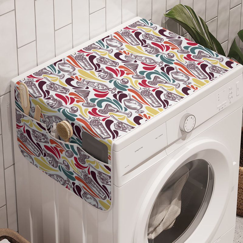 East Urban Home Retro Washing Machine Organizer Pack of 2 47" x 18.5" Multicolor