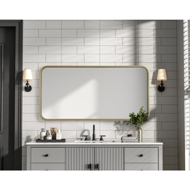Erath Contour Metal Mirror, Brass, 36" x 18"