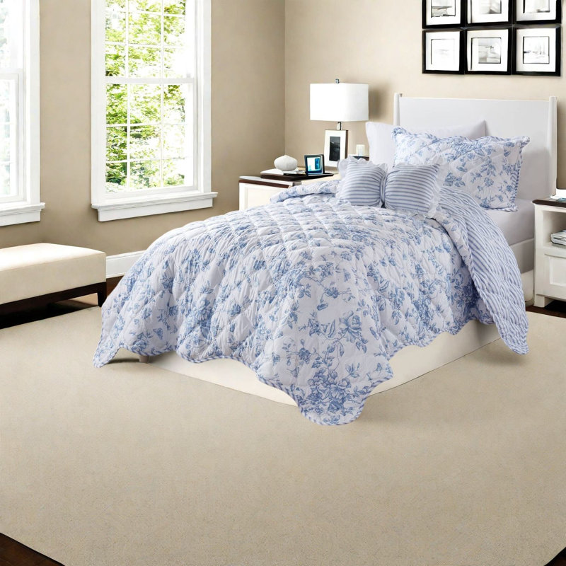 Ensembles de literie réversible, courtepointe florale en polyester doux pour la maison