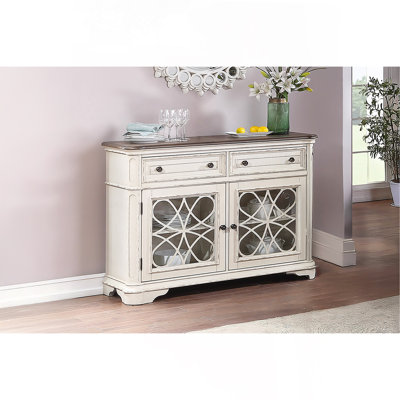 Traditional Style Antique White Finish 1Pc Server Drawers Storage Cabinet Wooden Furniture Dining Room Furniture