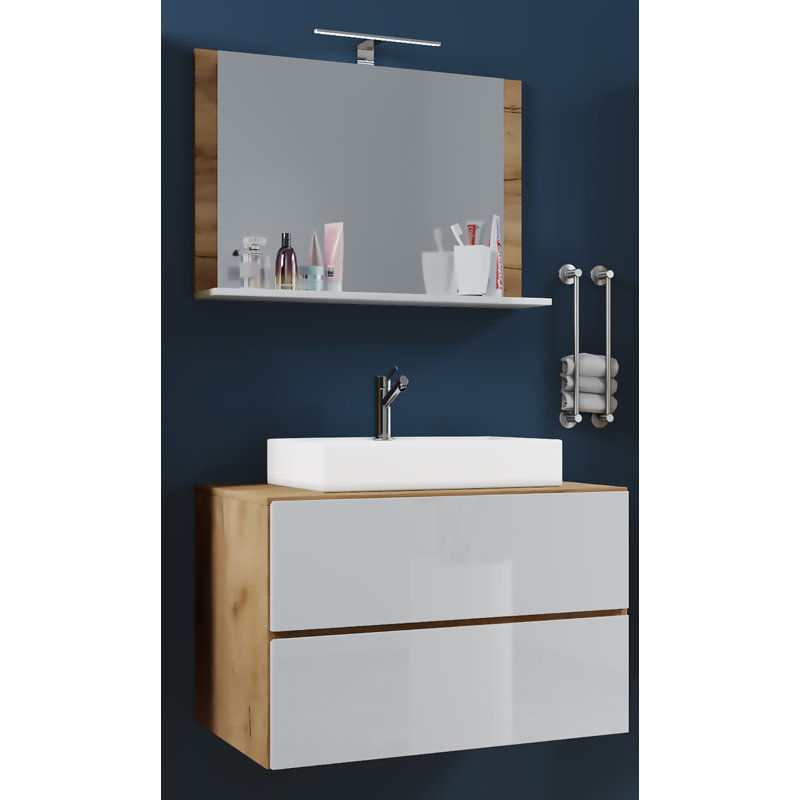 Raquita Bathroom Furniture Suite, Oak/White