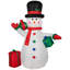 Décoration de Noël extérieure gonflable 8 pi bonhomme de neige avec cadeaux