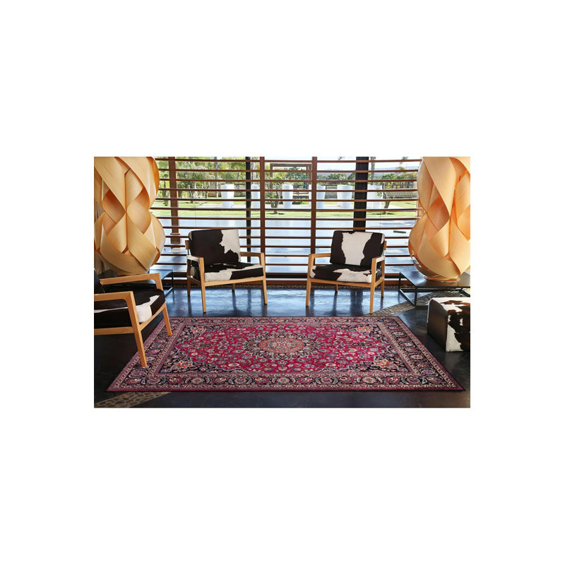 Tapis décoratif moderne mauve à motif géométrique et coloré, Sous-tapis rectangulaire de 3 pi 3 po x 4 pi 11 po