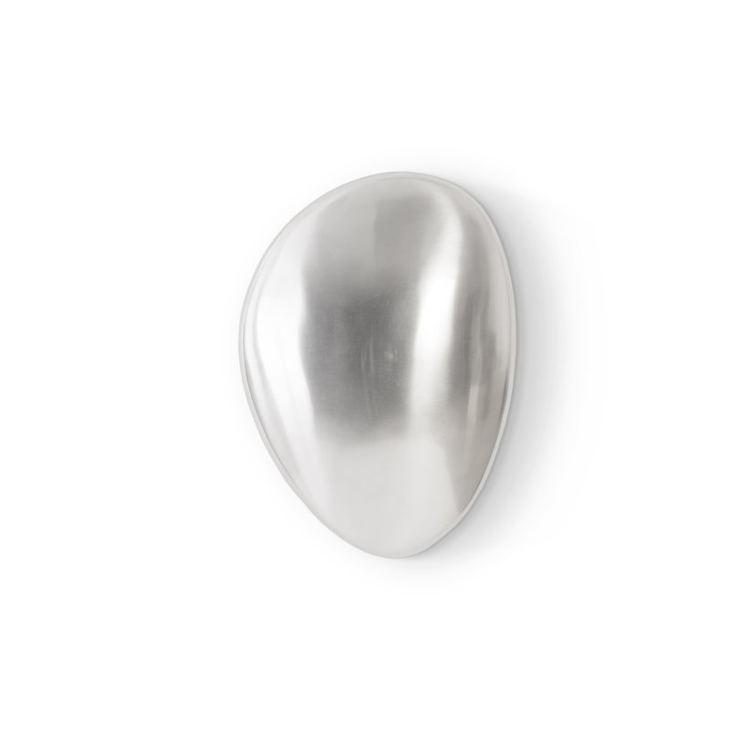 River Stone Wall Décor, Silver, 9" H x 12" W x 1" D