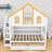Woode Bunk Bed With House Roof Design, Storage Staircase And Drawers-235578498